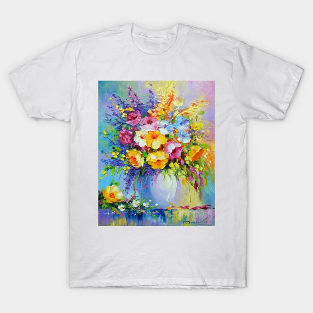 Bouquet of summer flowers T-Shirt by OLHADARCHUKART